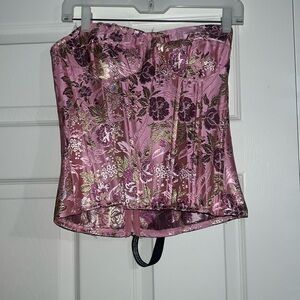 Pink floral corset top